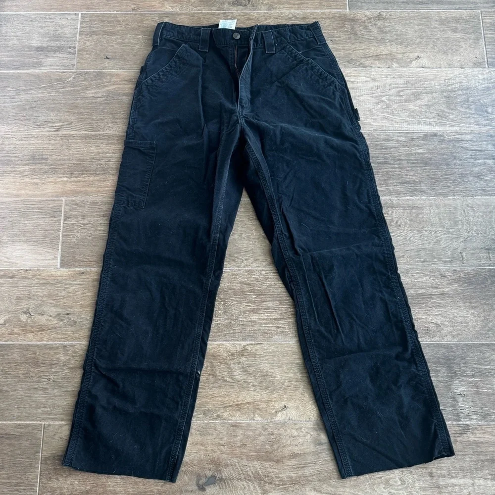 CARHARTT MEN'S UTILITY ORIGINAL DUNGAREE WORK PANT LOOSE FIT CANVAS B151 33x34 - Picture 2 of 5